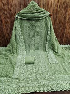 Tissu Georgette de matières premières textiles de qualité exportatrice pour la fabrication de tissus Salwar Kameez et pakistanais pour vêtements - Product Image 4