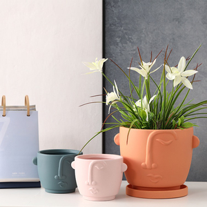 Design unique en forme de <span class=keywords><strong>visage</strong></span> décoration de balcon pour la maison jardinière succulente pots de fleurs en <span class=keywords><strong>terre</strong></span> <span class=keywords><strong>cuite</strong></span> personnalisés - Product Image 3