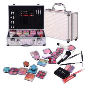 Hot Pink All In One Train Case Juego de <span class=keywords><strong>maquillaje</strong></span> <span class=keywords><strong>para</strong></span> <span class=keywords><strong>niñas</strong></span> y mujeres con paleta de sombras de ojos Bálsamo labial Blush Lip Gloss Brush Set con propio - Product Image 2