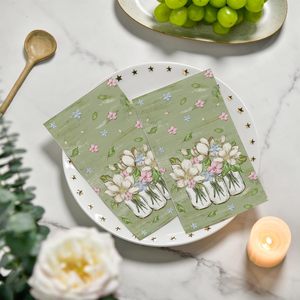 Serviettes en papier imprimées personnalisées avec logo pour cocktail, dîner, fête de mariage, couleur vert sauge, jetables - Product Image 5