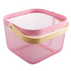 Trending 2020 Cube Wooden Handle Mesh <strong>Wire</strong> Fruit Storage Kitchen <strong>Basket</strong> - Product Image 5