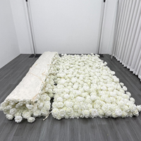 Mur de fleurs 3D personnalisé en tissu, panneau mural de roses artificielles en soie blanche pour mariage, décoration de meubles et plantes artificielles