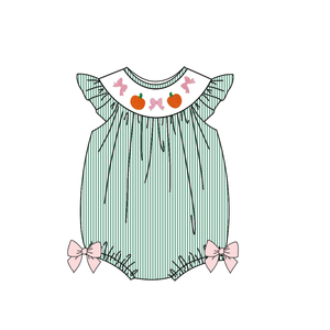 Personnalisé enfants filles robe Thanksgiving jour citrouille arcs à la mode bébé bulle barboteuse pour soeur été motif enfants - Product Image 4