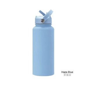 Custom Logo Wide Mouth Stainless Steel Vacuum Water <b>Bottle</b> with Straw and Handle Portable Insulated Sports Cup for Outdoor - Product Image 2
