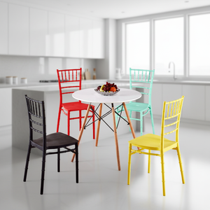 Kursi Makan Plastik PP Chivari Putih Modern, Dapat Ditumpuk, untuk Restoran, Taman, Pesta, Hotel, Pernikahan - Ramah Lingkungan - Product Image 4