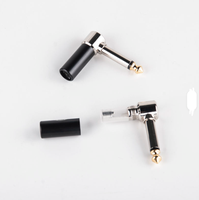 Connecteur audio mono 6,35 mm à angle droit, corps noir, soudure dorée, vente en gros d'usine pour instruments de musique