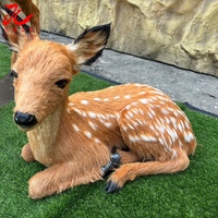 Modèle d'animal artificiel fait main en forme de cerf avec son et mouvements pour exposition commerciale en centres commerciaux et décoration de musées