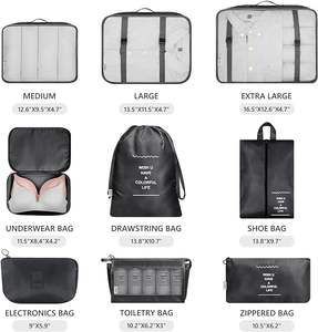 यात्रा सामान भंडारण बैग 9 टुकड़ा सेट कपड़े आयोजक बैग यात्रा सामान भंडारण सेट - Product Image 5