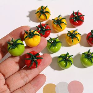Breloque réaliste en forme de tomate pour enfants |   Pendentif en résine mignon aux couleurs vives en forme de légume pour la fabrication de bijoux DIY |   Aliments miniatures en gros - Product Image 2