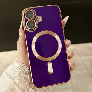 Funda Protectora para Teléfono con Recubrimiento de Esmalte de Color Suave para <span class=keywords><strong>iPhone</strong></span> 16 15 14 Plus 13 <span class=keywords><strong>12</strong></span> 11 Pro Max Transparente Magnética para Carga Inalámbrica - Product Image 4