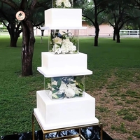 ANNIELU – Supports à gâteaux carrés en acrylique en gros, séparateurs de desserts, centres de table pour mariages et décorations de fête