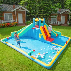 Doctor Dolphin Hot Sale Cheap Outdoor Children Super Double Pool Jumping Castle Bouncy House Inflatable Water Slide