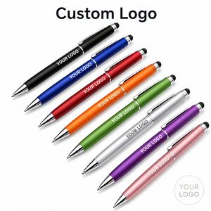 Stylo publicitaire personnalisé avec logo, en aluminium, à bille, pour cadeaux d'entreprise, appareils tactiles, fournitures de bureau - Product Image 1