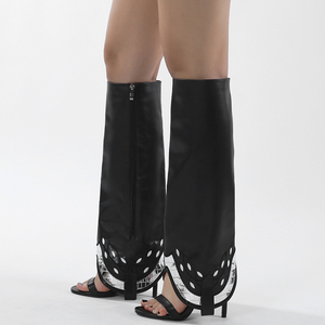 Soldes Exceptionnelles 2024 – Bottes Cool pour Femme à Talon Haut, Coupe Slim, Deux Styles, Broderie Artisanale, Taille 42 - Product Image 5
