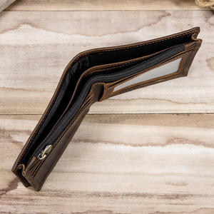 AndoBagShort <b>Wallets</b> for <b>Men</b> Crazy Horse Leather Male <b>Wallet</b> Man Purse Card Holder <b>Slim</b> Retro Purses Real Genuine Cowhide 2802-3 - Product Image 5
