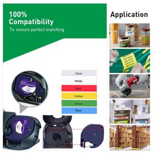 Cinta adhesiva térmica de plástico para impresora <span class=keywords><strong>Dymo</strong></span>, Cartucho de etiquetas de 12mm, Compatible con 91201, negra y blanca - Product Image 3