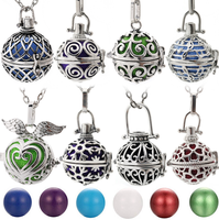 Collier diffuseur d'huiles essentielles en alliage suspendu pour aromathérapie unisexe