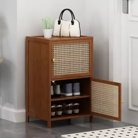 Grand meuble à chaussures moderne convertible en bambou Porte-chaussures à entrée verticale multicouche pour meubles de maison
