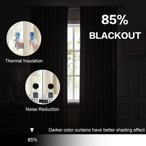 Classic Pleated Curtain Panel Solid Color Polyester Cotton Blackout Window Treatment for Living Room All-Season Use - Product Image 6