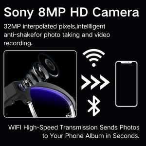 Lunettes Intelligentes NX Z6 AI avec Caméra, Photos 32MP, Vidéo 4K Stabilisée, Traduction et Reconnaissance en Temps Réel, <span class=keywords><strong>Réduction</strong></span> <span class=keywords><strong>de</strong></span> <span class=keywords><strong>Bruit</strong></span> Double Micro, IP65 - Product Image 4