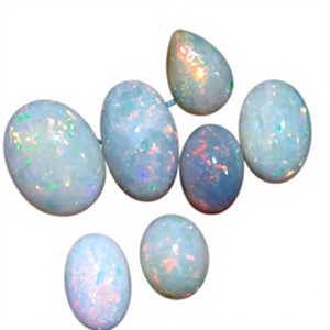 Opale naturelle cabochon taille ovale, pierre précieuse lâche polie, éclats multicolores irisés, jeu de couleurs, certifiée par un tiers, Rajasthan - Product Image 1