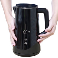 Bouilloire électrique à ébullition rapide automatique pour lait et thé, meilleure bouilloire à eau à double paroi avec écran tactile et Wifi