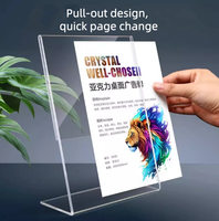Support d'affichage de code QR en forme de L personnalisé en PS de haute qualité, support en L pour cartes, vente en gros très prisée