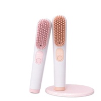 Brosse lissante sans fil en céramique à chauffage rapide, contrôle de température constant, alimentation USB/batterie, outil de coiffage pour cuticules capillaires