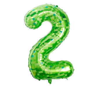 Globos numéricos de 40 pulgadas 0123456789 0 -- 9 mosaico verde Legos globos de aluminio globos de cumpleaños suministros de decoración para fiestas - Product Image 4