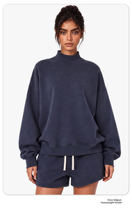 Felpa con Collo Alto di Alta Qualità per <span class=keywords><strong>Donna</strong></span>, in <span class=keywords><strong>Cotone</strong></span> e Poliestere, con Logo Personalizzato, Abbigliamento Invernale - Product Image 2