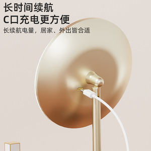 LED Makeup <b>Mirror</b> Round Glass Lens Champagne <b>Gold</b> Base Rotatable Tabletop Vanity <b>Mirror</b> For Home Bedroom Use - Product Image 4