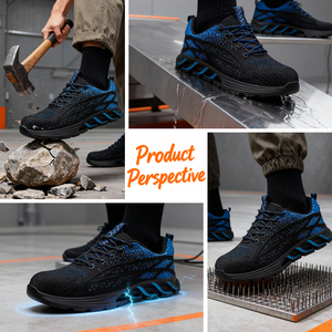 <span class=keywords><strong>Scarpe</strong></span> <span class=keywords><strong>Antinfortunistiche</strong></span> Basse Unisex con Suola Antiurto, <span class=keywords><strong>Comode</strong></span> con Superficie Intrecciata in Materiale Composito per Lavori Prolungati in Piedi, Ideali per Estate, Primavera e Autunno - Product Image 4