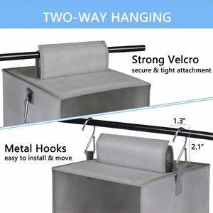 Amz Hot Foldable Lightweight Fabric Clothing Storage with Removable Drawers Side Pockets Two-Way Hanging <b>Wardrobe</b> Bathroom Use - Product Image 3