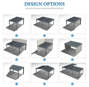 Cubierta de <span class=keywords><strong>toldo</strong></span> bioclimático de diseño moderno SINGOTec, techo de Louvre impermeable, pérgola de aluminio personalizable con puerta corredera de vidrio - Product Image 5