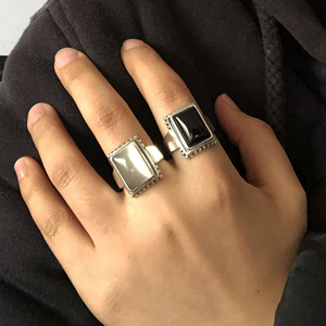 Solid 925 Sterling <strong>Silver</strong> Lucifer <strong>Rings</strong> with Black Onyx Natural Stone Handmade <strong>Statement</strong> <strong>Ring</strong> TV Show Jewelry - Product Image 4