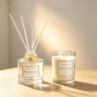 Bouteille diffuseur de parfum 150 ml / 200 ml, fond épais, colorée, vide, avec bouchon et bâtonnets en fibre