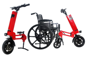 Remorque pour <span class=keywords><strong>fauteuil</strong></span> <span class=keywords><strong>roulant</strong></span> <span class=keywords><strong>avec</strong></span> moteur de roue intégré 250W - Batterie au lithium 48V7.8A, <span class=keywords><strong>guidon</strong></span> pliable et réglable <span class=keywords><strong>avec</strong></span> écran LCD - Product Image 2
