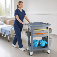Chariot à médicaments avec séparateurs réglables et tiroirs codés par couleur, verrouillage central, grande capacité pour les médicaments infirmiers