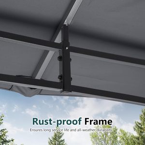Pergola et tonnelle de jardin Eurogarden "Berlino" en acier gris 3x3 m avec double toit - Product Image 2