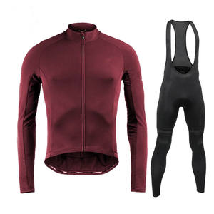 Ensemble de maillot de cyclisme d'<span class=keywords><strong>hiver</strong></span> personnalisé pour <span class=keywords><strong>homme</strong></span> avec short, manches longues, polaire thermique respirant, 100% polyester, adultes - Product Image 3