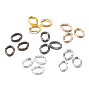 Anneaux ovales en métal pour la fabrication de bracelets, plaqués or, argent, noir, bronze antique, composants de bijoux, taille 10 mm - Product Image 1