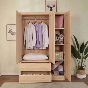 Armario Infantil Personalizado de 2 Puertas con Cajones, Muebles de Madera para Dormitorio Infantil, para Cuarto de Bebé, Diseño Minimalista, Armario de Almacenamiento - Product Image 2