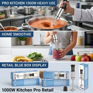 <span class=keywords><strong>Batidora</strong></span> de Mano Comercial de 1000W, Mezcladora de Inmersión Profesional de Alta Resistencia, Velocidad Variable Continua, Acero Inoxidable - Product Image 4