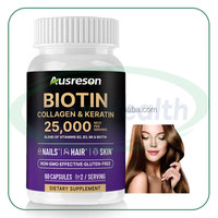 Ausreson Halal OEM Collagen Plus Biotine Capsules Marque Privée Complément Vitaminique Capillaire Capsules de Collagène et Biotine