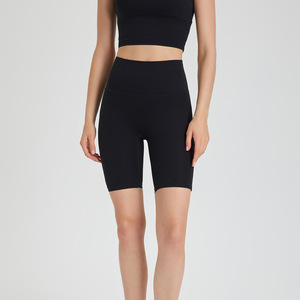 Shorts de sport pour femmes, taille haute, longueur genou, 8 pouces, couleur nude, doux, effet galbant fessier, sans démarcation visible, contrôle du ventre, pour le yoga et l'entraînement - Product Image 1