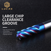Fraise à queue carrée Lucas Tools HRC63 en carbure revêtu d'AlTin à 4 dents, OEM/ODM pour machines-outils CNC