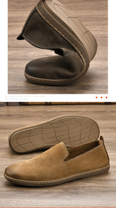 Chaussures d'été respirantes en cuir véritable pour hommes, style décontracté rétro, à enfiler, semelle en cuir de vachette non doublée, type <span class=keywords><strong>Doudou</strong></span> - Product Image 6