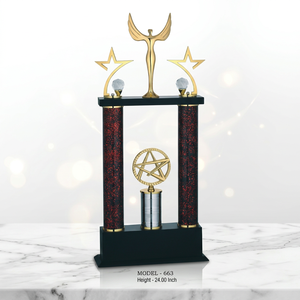 Trofeo de Metal Dorado Personalizado y Duradero con Acabado Cromado, Diseño Portátil para la Excelencia Deportiva, en Honor a los Campeones - Product Image 1