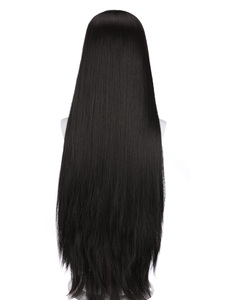 Venta al por mayor <span class=keywords><strong>Kochou</strong></span> Kanae peluca <span class=keywords><strong>Cosplay</strong></span> 80cmLong negro recto Demon Slayer Anime sintético Halloween resistente al calor Peluca de pelo - Product Image 5