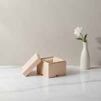 Boîte de rangement en bois massif artisanale de luxe haut de gamme personnalisable avec gravure au laser, impression sérigraphique, naturelle et écologique